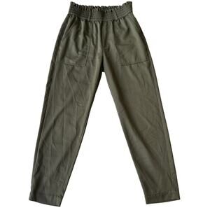 Abercrombie & Fitch Women's Satin‎ High Waist Sage Green Pants Gathered Waist -S